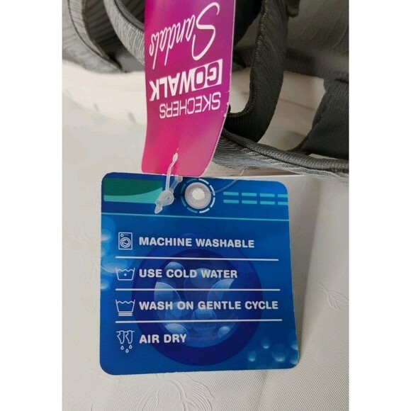 Skechers Sandals On-The-go Flex Ankle Strap Sandal Size 7 Gray and White NWT - Picture 10 of 16